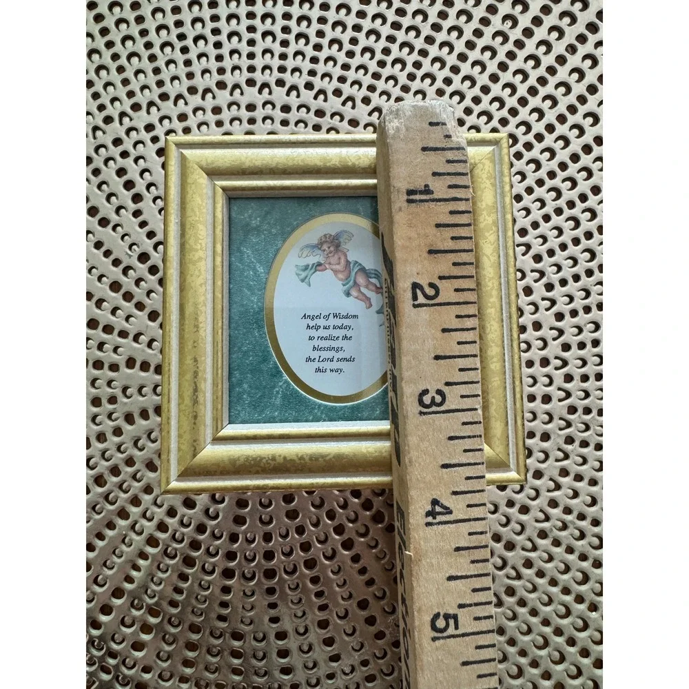 Vintage 1993 Heartfelt Heavenly Accents Kathy Seek Mini Angel Framed Art Set 5